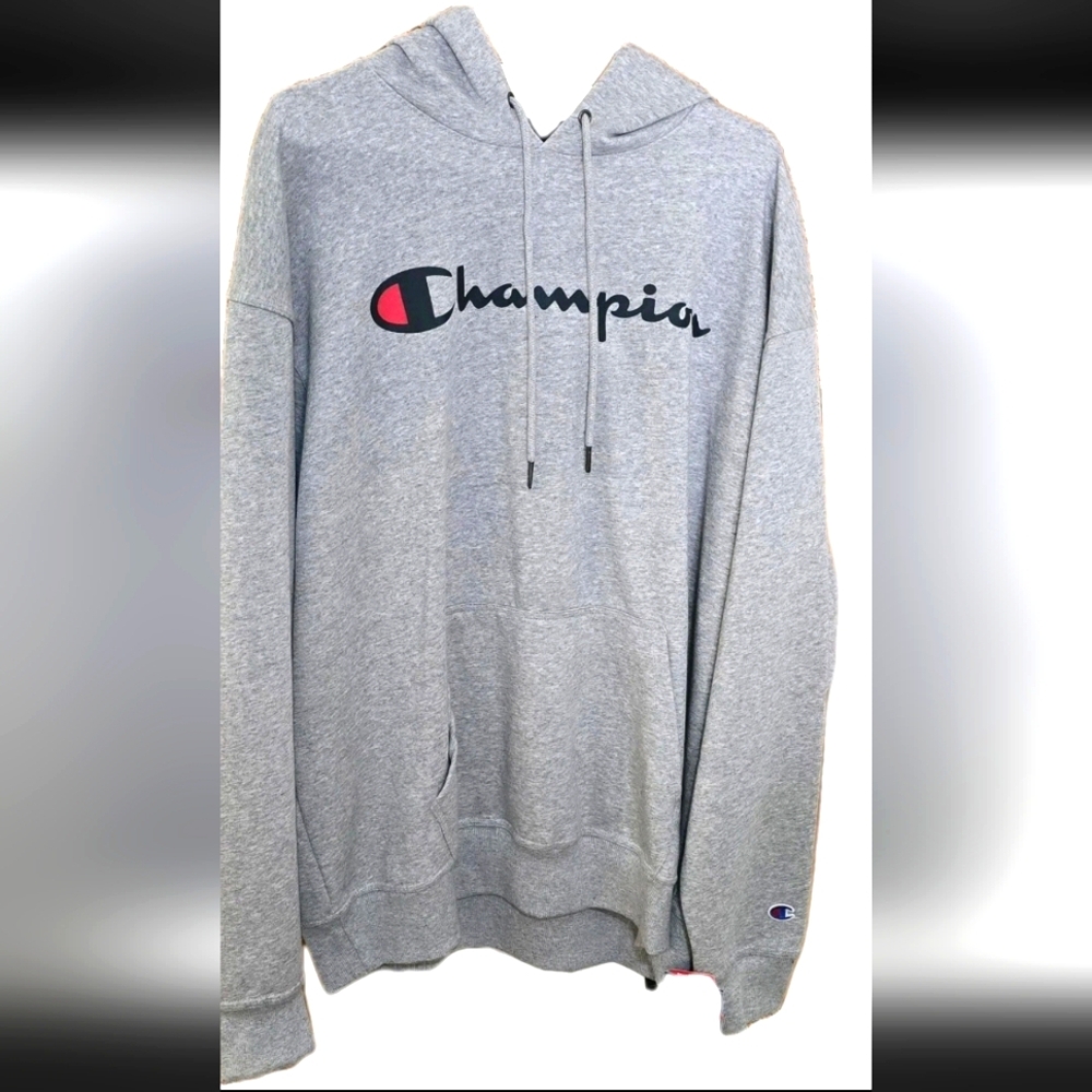 CHAMPION Classic Logo Grey Pullover Hoodie Size Xl, New But No Tag
